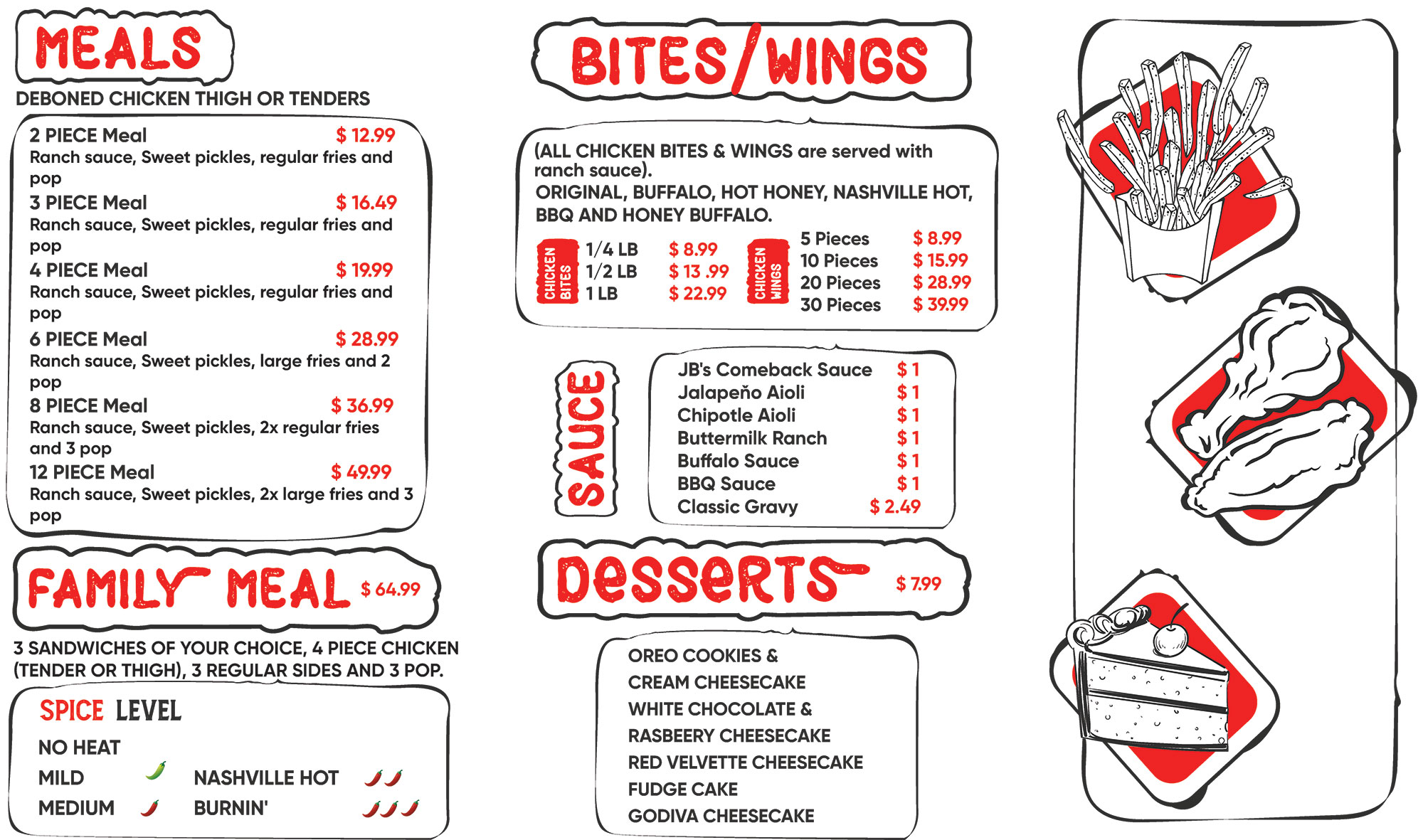Our Menu Juicy Birds